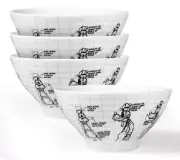 4 Soup Bowl’s Disney Goofy By Zrike Brands- Porcelain Sketchbook Cereal New