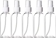 6 Pcs 100ml Spray Bottles, with Fine Mist Spray Clear Plastic Empty Refillable & Reusable Atomizer Container Bottles for Travel, Cosmetic, Bathroom, Kitchen