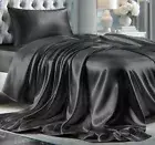 Satin Sheets Twin Size Set 3 Pcs Silky & Luxuriously Soft Satin Bed Stone Grey