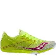 Saucony Endorphin LD4 Women's Running Spikes Shoe Citron/White/PInk, Size 9.5 M