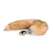 Fetish Collection No 1 Smooth Aluminium Butt Plug With Fox Fur Fox Tail