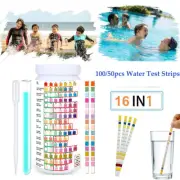 50/100 Strips 16 In 1 Drinking Water Test Kit Water Test Strips for Hardness PH