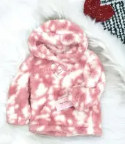 JUICY COUTURE Baby Girl 24 Month Tie Dye Faux Fur Hooded Jacket Coat Pullover