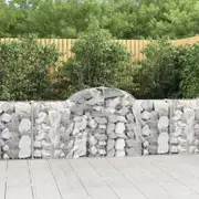 Arched Gabion Baskets 3 pcs 200x30x80/100 cm Galvanised Iron vidaXL