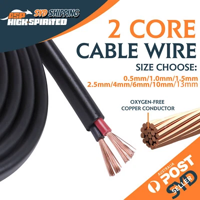 10Meter Of Twin Core Wire 2 Conductor 13-0.5mm Auto Boat Trailer Battery Cable