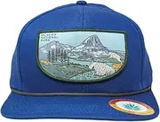 [Sendero Provisions Co.] Outdoor Adjustable Snapback Rope Hat with Glacier National Park Woven Patch (Midnight Blue), Dark Blue, One Size
