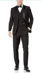 Statement Men's Tux-PK Single Breasted Three Piece Peak Lapel Tuxedo