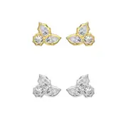 ANYCO Earrings 925 Silver Round Diamonds Stud Style Fashion Acessories For Women