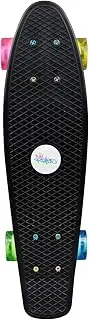 [Muuwmi] Lights Skateboard Fun Glow - LED Light Wheels (Battery-Free), Deck 57 x 15 cm, Non-Slip, ABEC5, PU Wheels 60 x 45 mm