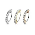 CZ Lined Hoop Nose Helix Daith Tragus Conch Cartilage Earrings Lip Rings