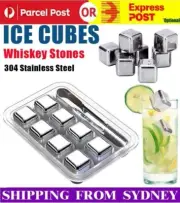 6/8x Stainless Steel Drink Whiskey Metal Stone Reusable Ice Cubes Cooling Rocks
