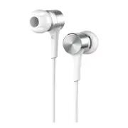 M54 Earphone 3.5mm Wired Control In-ear Earbuds Headphone with Mic for iPhone Xiaomi Huawei WHITE COLOR