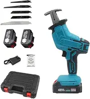 Reciprocating Saw, Cordless Powered Saw,Electric Cordless Wood Saw with 2pcs 1.8Ah Batteries for Metal Wood PVC Pipe Tree Pruning