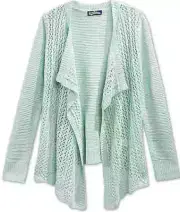 Freshman Girls' Drape-Front Cardigan Sweater, Size M