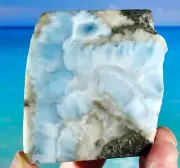 Natural Rough Larimar Slab, Dominican Republic