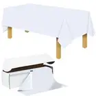 54 Inch x 100 Feet Plastic Table Cloth Disposable Table Cover Roll Plastic Ta...
