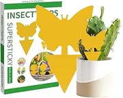 Flying Plant Insect,Sticky Paper for Bugs, 24 Fruit Fly Sticky Traps - Double-Sided Garden Sticky Traps Gnat Traps Insect Trap for Plants Kitchen Indoor and Outdoor