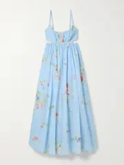 [Zimmermann] Zimmermann - Lucky Picnic Cutout Crocheted Lace-trimmed Printed Cotton-voile Maxi Dress - Blue - 3 3 Blue