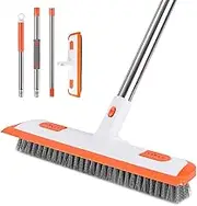 Floor Scrub Brush with Long Handle,3 in 1 Shower Cleaning Brush, Adjustable Retractable Floor Scrub Brush for Cleaning Bathrooms Bathtubs Kitchen Tiles Living Rooms Swimming Pools Corridors Deck