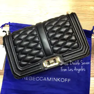 現貨在台 Rebecca Minkoff LOVE crossbody 側背鏈包 黑色 金鏈 銀鍊 黑鏈 鎗色鏈❤