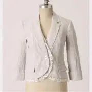 NWT Anthropologie Tabitha Seersucker Lace Jacket, Size 0