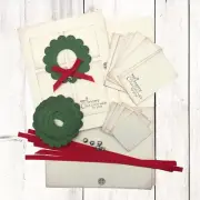 Stampin Up Christmas Card Making Kit Handmade Christmas Wreath Card Kit