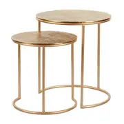 Society Home Coco Nesting Side Table 2pcs Set Gold 41.5x41.5x43cm/49.5x49.5x55.5cm