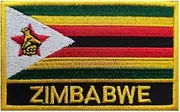Ruoming 1 PCS Zimbabwe Flag Patches Iron On or Sew On Embroidered Tactical Military National Zimbabwe Patch (Zimbabwe)