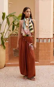 [ALÉMAIS] Babette Embellished Silk Georgette Pants