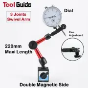 0-10mm Dial Indicator Mini 3 Joints Magnetic Base Holder Swivel Fine Adjustment