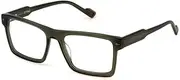 [STING] VST504 Glasses, Shiny TRANSP.Olive Green, 55 for Men, Shiny Transp.olive Green, 55