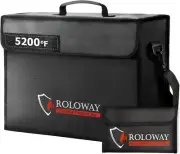 Large Fireproof Document Bag - 5200°F Heat Insulated, 17 x 12 in, Secure & Safe