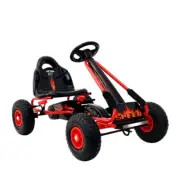 Rigo Kid Pedal Push Go Kart Car Ride On Toy Race Buggy Rubber Tyre Red
