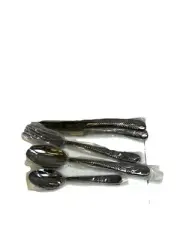 16-Piece ​Modern Black Hammered Silverware Set with Ultra Sharp 2-IN-1 Serrated