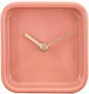 Mantel Clock Classical Nordic Style Personality Square Pink Desk Clock Mute Bedside Desk Clock Bedroom Office Alarm Clocks (Color : B) Aqiong