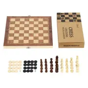 3 in 1 Chess Backgammon Checkers Set 29x29CM Wooden Chess Set Board Game