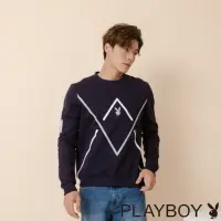 在飛比找momo購物網優惠-【PLAYBOY】幾何框線上衣(藍色)
