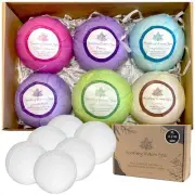 Organic Bath Bombs Gift Set - 6XL Natural Bath Bombs with Shea Butter, Coconu...