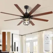 66 Inch Ceiling Fans with Lights and Remote, 6-Speed 3-Timer Farmhouse Ceilin...