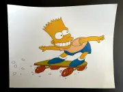 Original Production Cel Drawing Photographic Print BART SIMPSON SKATEBOARD 1989