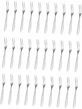 OFFSCH Set of 30 Fruit Forks Appetizer Forks 2 Teeths for Desserts Fruit Cheese Sweets