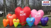 12' Self-Inflatable Lighted Valentine's Day Candy Hearts Patch Yard Decor