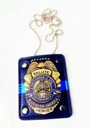 Thin Blue Line -Salute our Heroes officers Supporter Police Car Shield