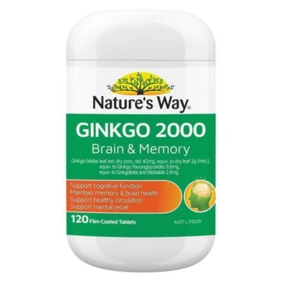 Nature's Way Ginkgo Biloba 2000mg 120 Tablets