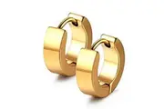 18k Gold Silver Black Hinged Stainless Steel Huggie Hoop Sleeper Earrings