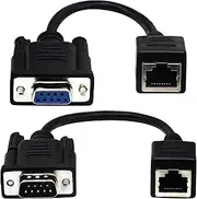 RJ45 to DB-9 Console Cord, 2Pcs DB9 RS232 Male to RJ45 Female Ethernet LAN Console Cable Cord Compatible with Router Switch