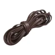 Flat Leather Cord, 3.3 Yard 5mm Leather String Strips for DIY Crafts Deep Coffee