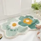 Cartoon Floral Bathroom Mat Durable Entry Doorway Floor Rug Kitchen