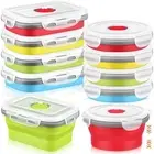 8 Pcs Small Silicone Collapsible Food Storage Containers with Airtight Lids S...