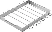 Folding Rack Shish Kabob Set | Camp Grill Rack with Skewer Sticks, Grilling Utensils for Keeps Kabobs from Sticking to The Grill Grate